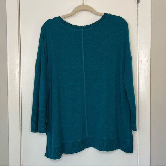 Habitat Oversized Flowy Sweater Soft Crewneck Teal Blue M - Picture 5 of 7